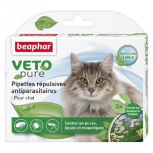 BEAPHAR VETO PURE CAT pretblusu pipetes kaķiem N3